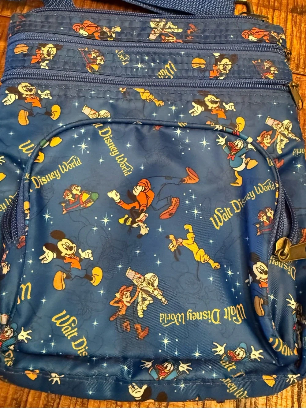 Vintage Disney Parks Walt Disney World Mickey & Friends Blue Crossbody Bag Y2K